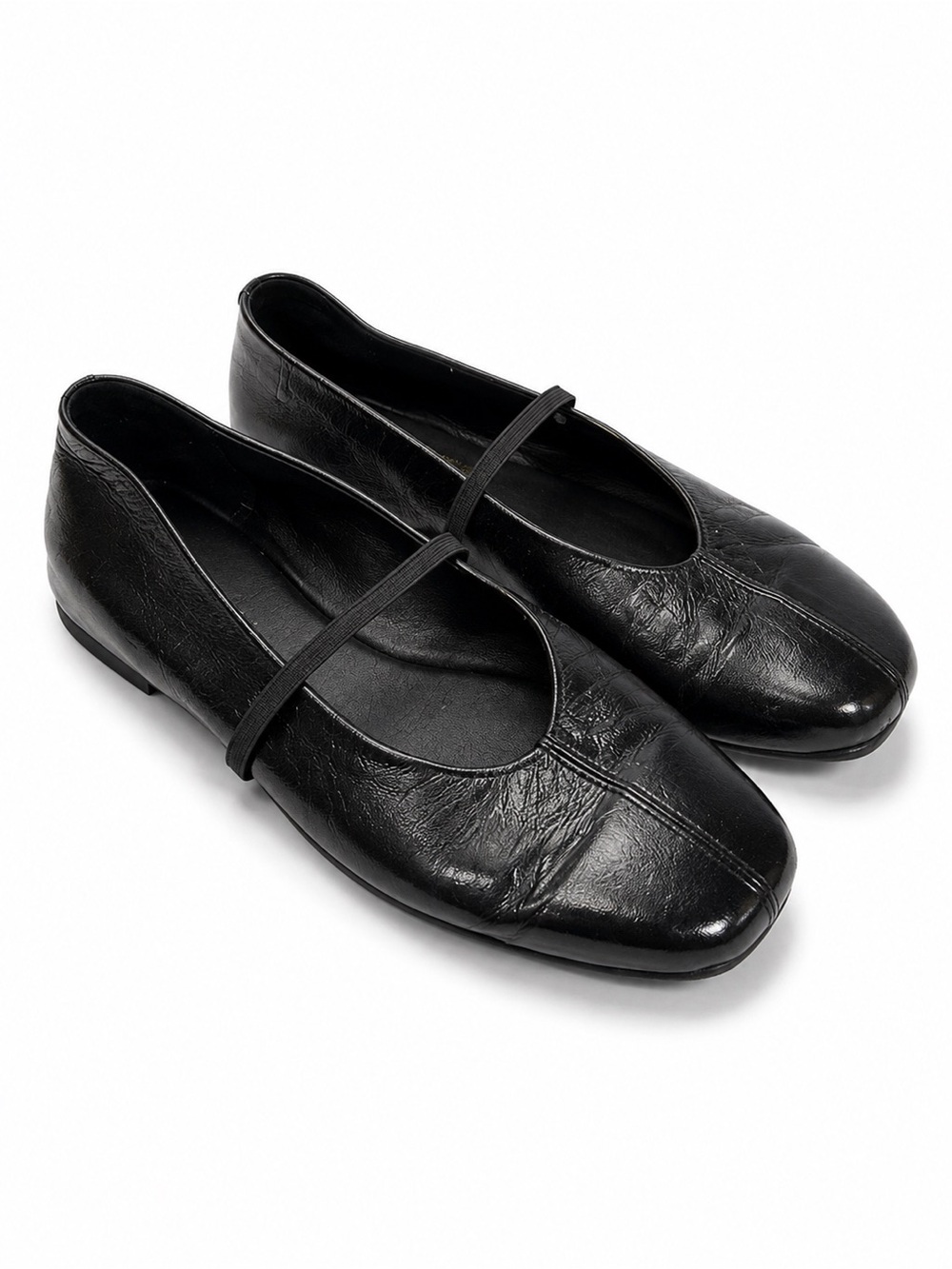 Margaux Mary Jane Square Toe Leather Ballet Flats Comfort Shoes Sz 36 W 5.5-6